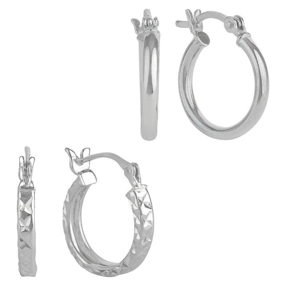 3 sets A New Day Silver Geometric Hoop Earrings